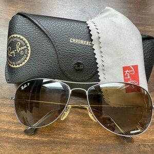 Authentic Ray-Ban Chromance Sunglasses with Case & dust cloth